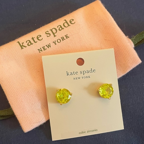 kate spade Jewelry - Kate Spade “Rise and Shine” Light Green Sparkly Post Stud Earrings NWT